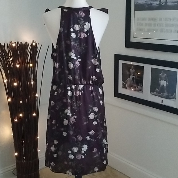 Converse Deep plum Floral V Neck Ruffle Dress - Picture 6 of 11